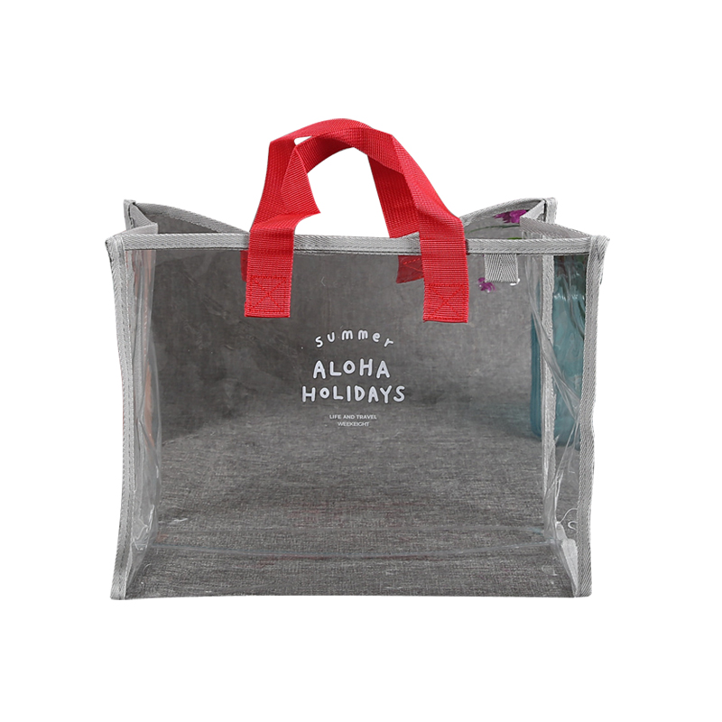 Custom colorful transparent beach clear PVC tote bag